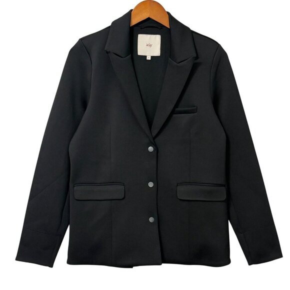 Aday Women's Soft Power Blazer Black Oversized Recycled Scuba Versatile Size S - Picture 9 of 9